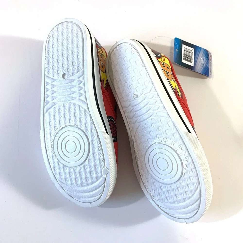 Disney Pixar Cars Lightning McQueen Canvas Slip On Shoes Rust-eze Youth Sz‎ 12